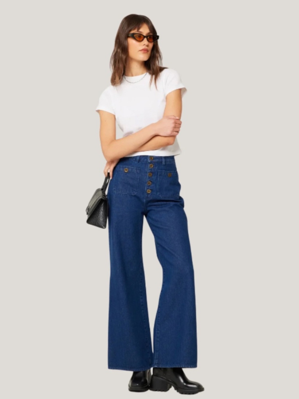 Rolla’s high-rise studio flare in Lou blue